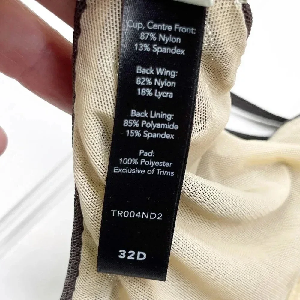 True&Co Charcoal She Walks in Beauty + Light Bra Women's Size 32D New With Tags